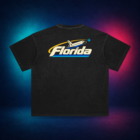 Florida Space Shuttle — Retro Black — back only print | Vision Neon midnight studio