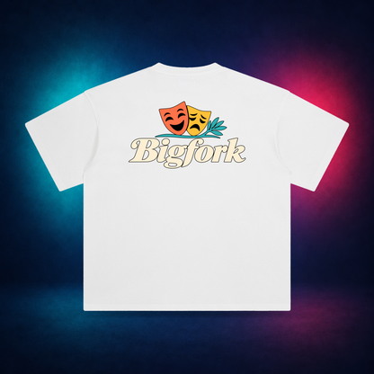Bigfork — White — large back print | Vision Neon midnight studio