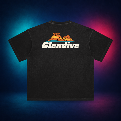 Glendive — Retro Black — large back print | Vision Neon midnight studio