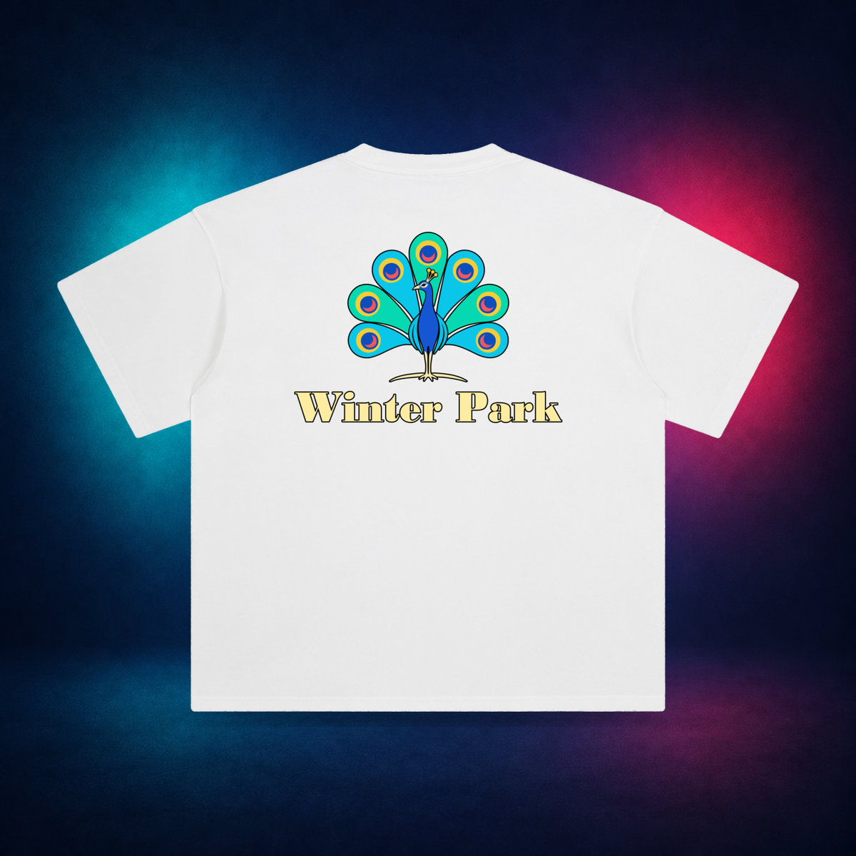 Winter Park — White — large back print | Vision Neon midnight studio