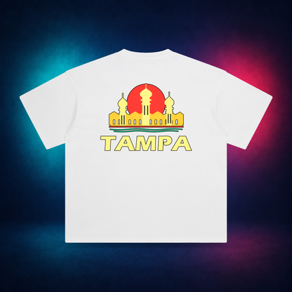 Tampa — White — large back print | Vision Neon midnight studio
