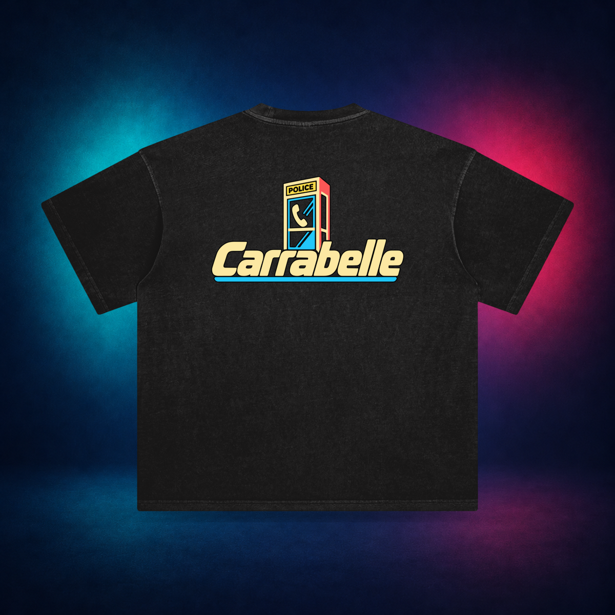 Carrabelle — Retro Black — large back print | Vision Neon midnight studio