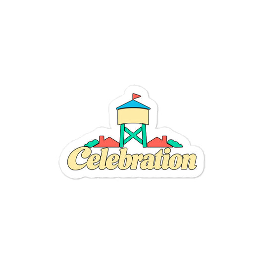 Celebration — 3 x 4 inch vinyl decal