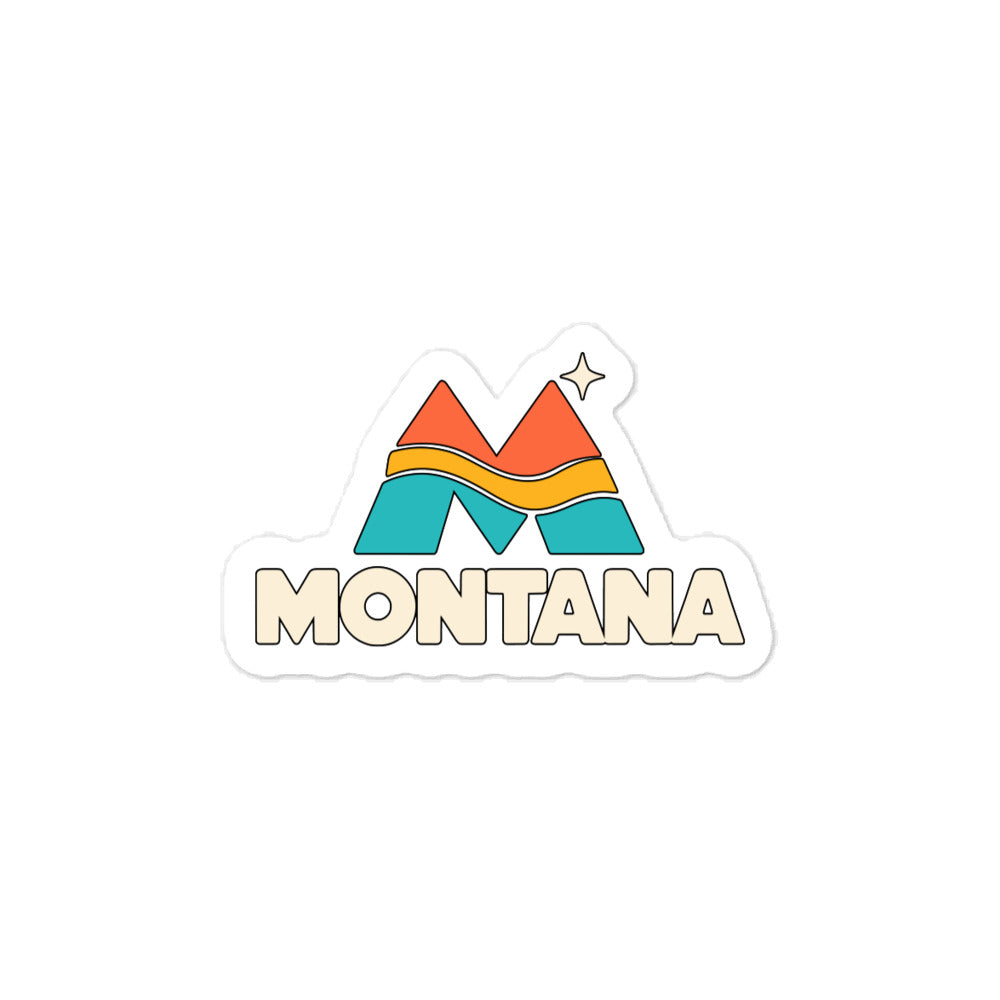 Montana Mountain Emblem — 3 x 4 inch vinyl decal