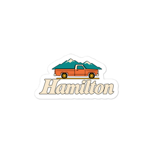 Hamilton — 3 x 4 inch vinyl decal
