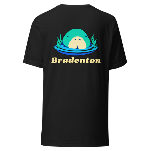Bradenton city shirt in Vintage Black, back view showing the main city design