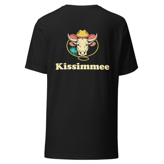 Kissimmee city shirt in Vintage Black, back view showing the main city design
