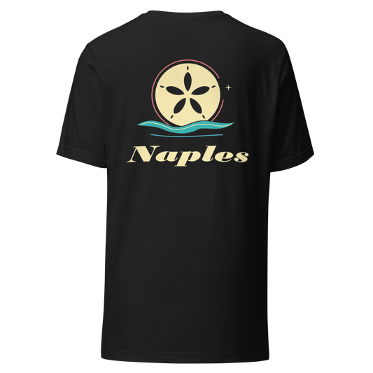 Naples city shirt in Vintage Black, back view showing the main city design