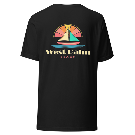 West Palm Beach city shirt in Vintage Black, back view showing the main city design