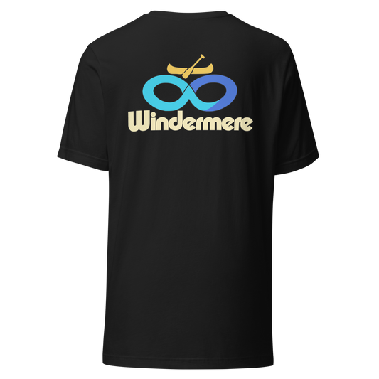 Windermere city shirt in Vintage Black, back view showing the main city design