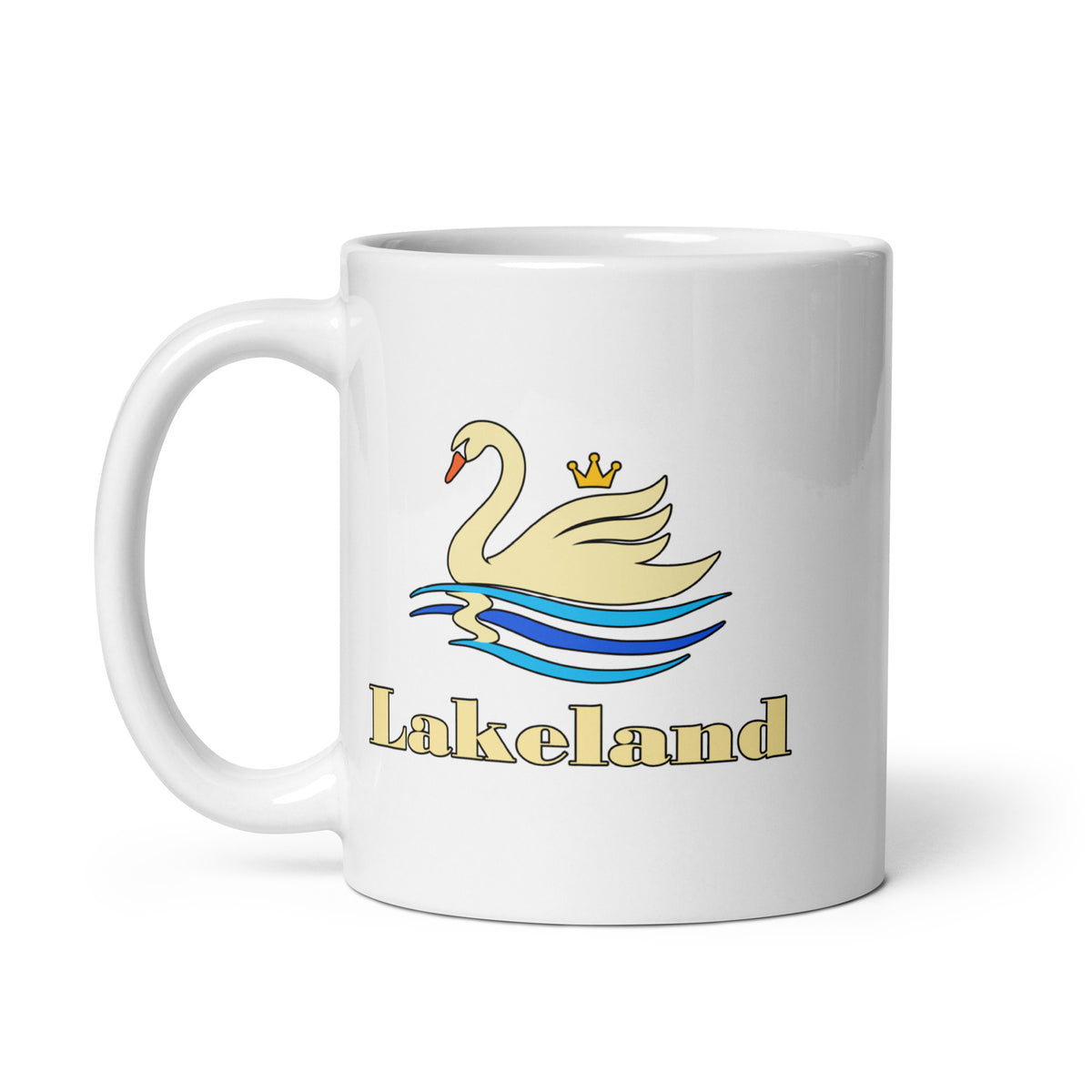 Lakeland — White mug, 11 oz, left side, logo on both sides