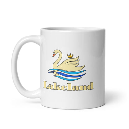 Lakeland — White mug, 11 oz, left side, logo on both sides
