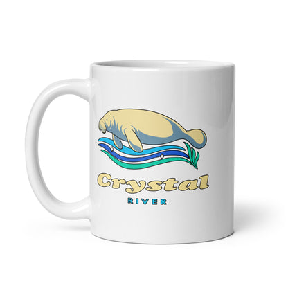 Crystal River — White mug, 11 oz, left side, logo on both sides
