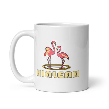 Hialeah — White mug, 11 oz, left side, logo on both sides