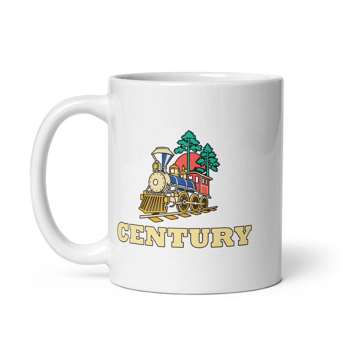 Century — White mug, 11 oz, left side, logo on both sides
