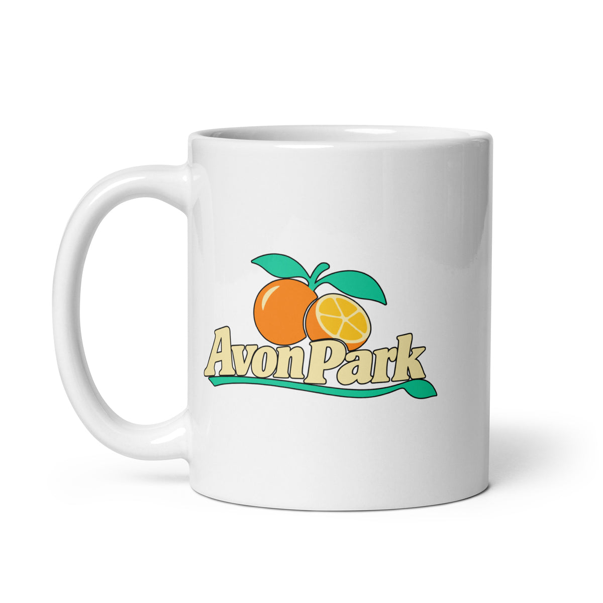 Avon Park — White mug, 11 oz, left side, logo on both sides