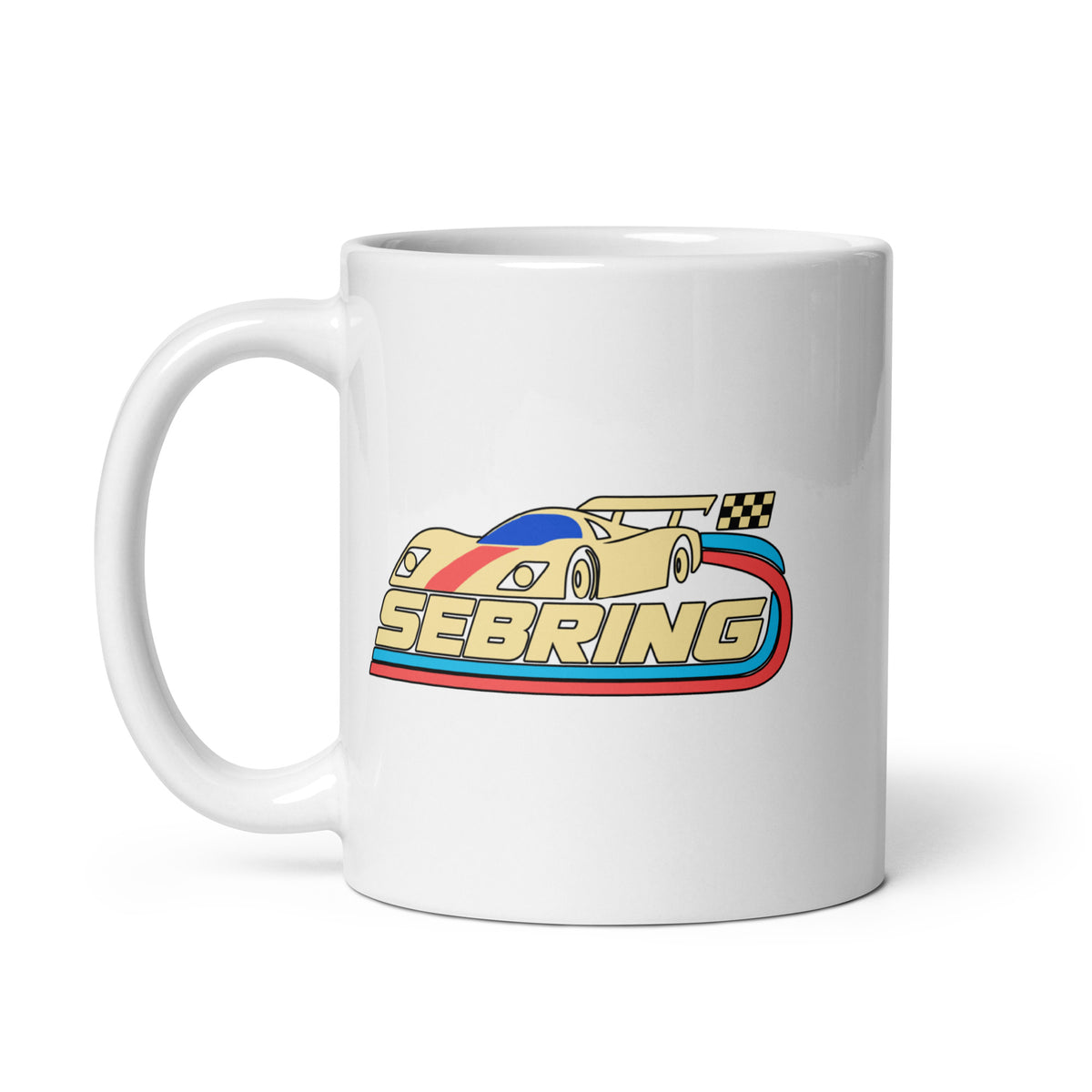 Sebring — White mug, 11 oz, left side, logo on both sides