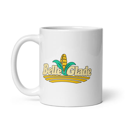 Belle Glade — White mug, 11 oz, left side, logo on both sides