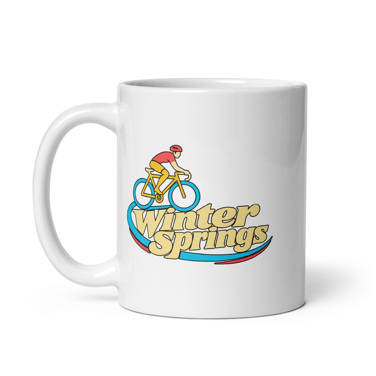 Winter Springs — White mug, 11 oz, left side, logo on both sides