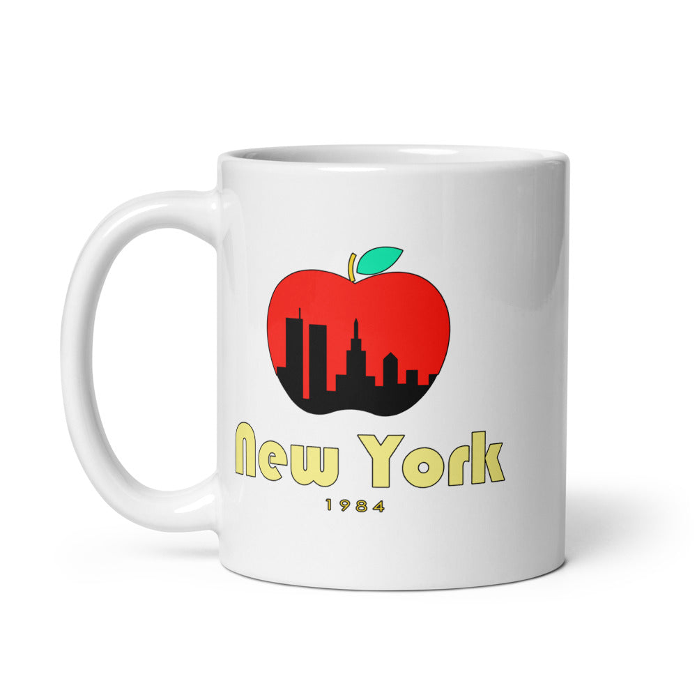 New York — white mug, 11 oz, left side, logo on both sides