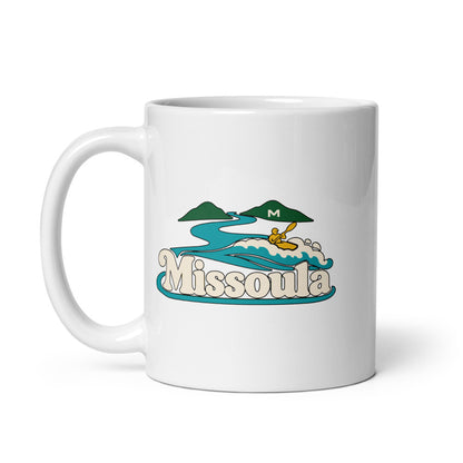 Missoula — white mug, 11 oz, left side, logo on both sides