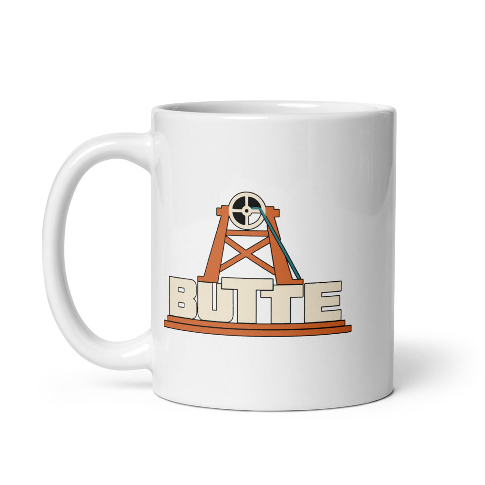 Butte — white mug, 11 oz, left side, logo on both sides
