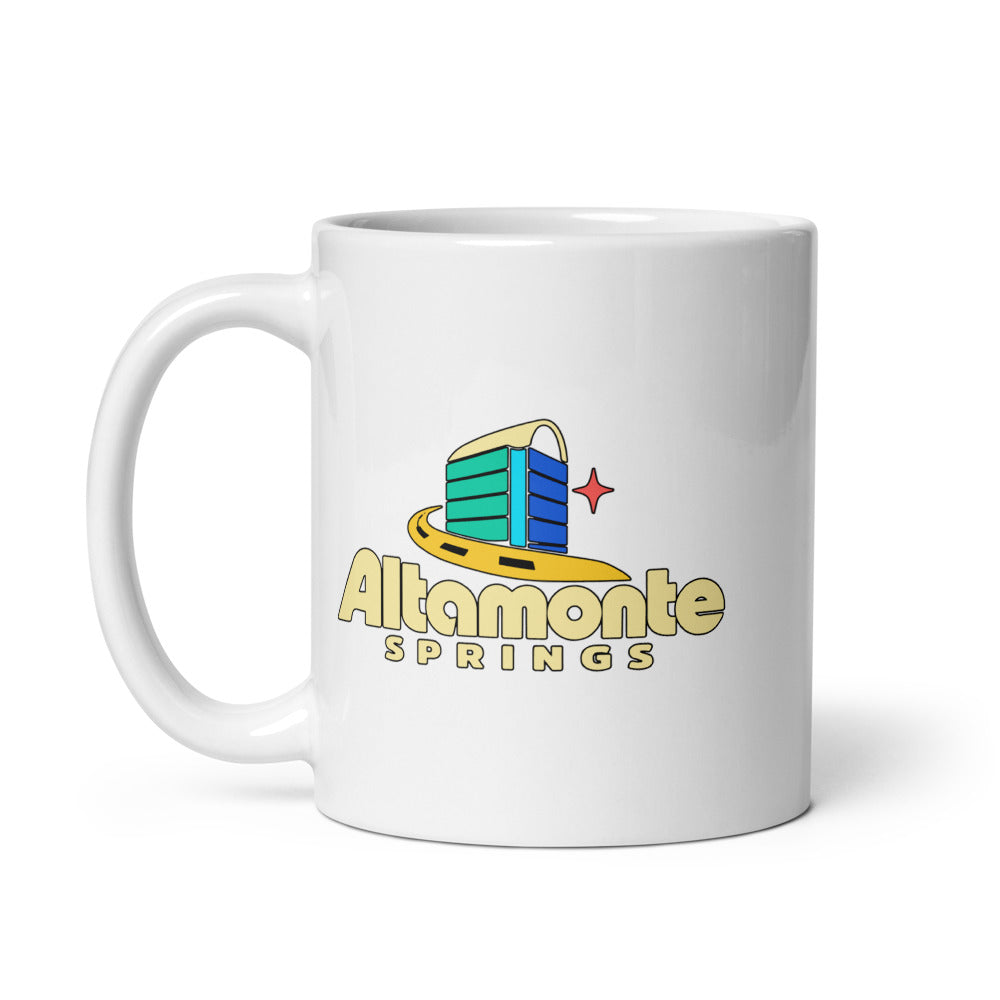 Altamonte Springs — white mug, 11 oz, left side, logo on both sides
