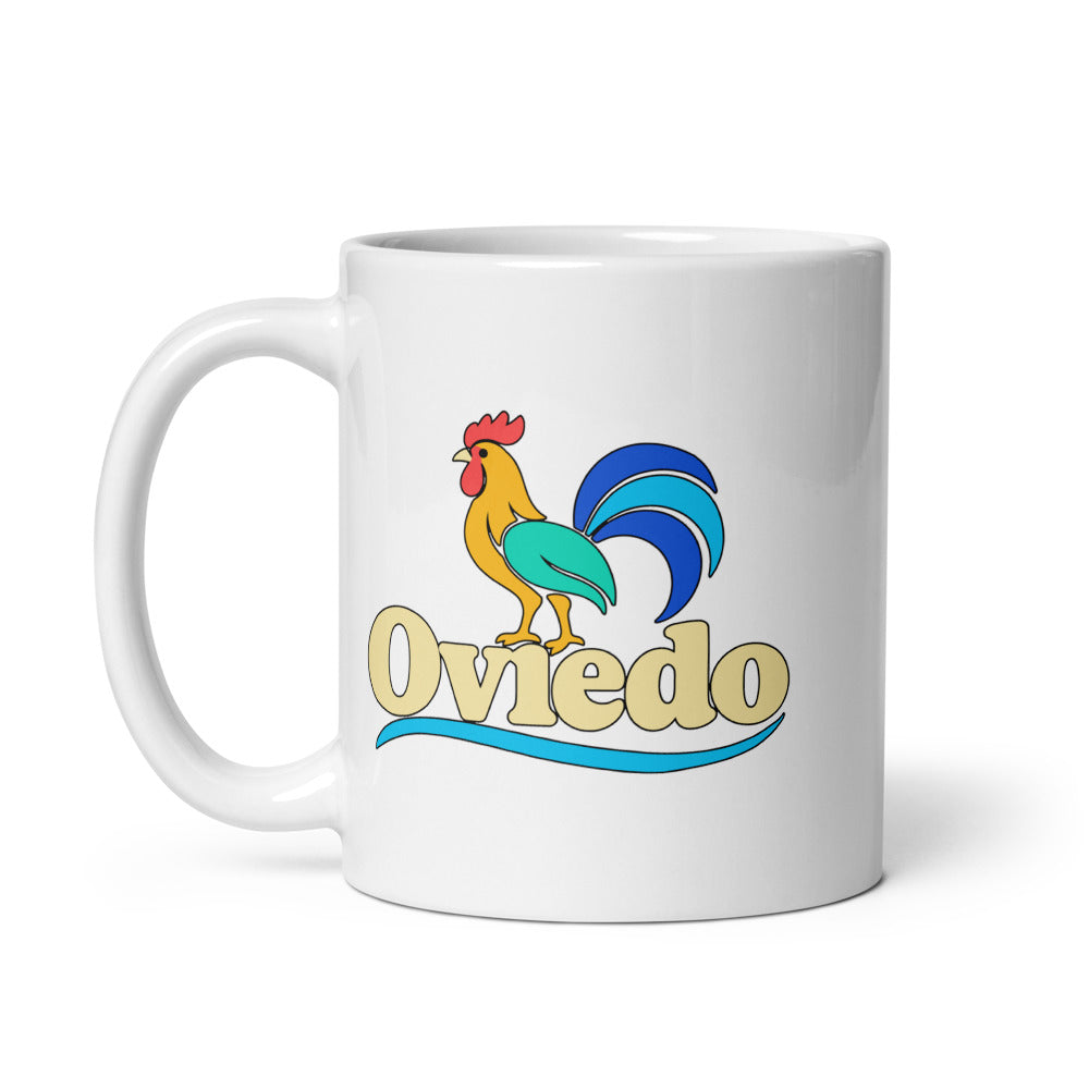 Oviedo — white mug, 11 oz, left side, logo on both sides
