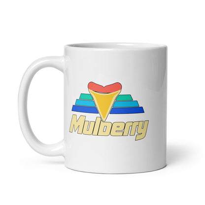 Mulberry — white mug, 11 oz, left side, logo on both sides