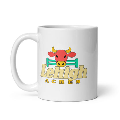 Lehigh Acres — white mug, 11 oz, left side, logo on both sides