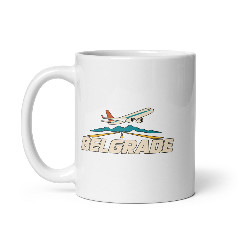 Belgrade — white mug, 11 oz, left side, logo on both sides