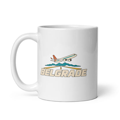 Belgrade — white mug, 11 oz, left side, logo on both sides