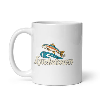 Lewistown — white mug, 11 oz, left side, logo on both sides