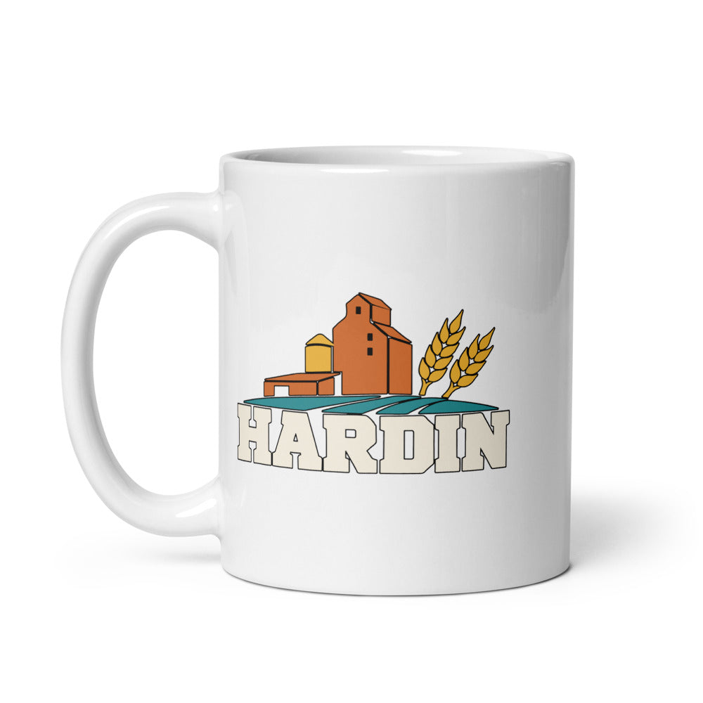 Hardin — white mug, 11 oz, left side, logo on both sides