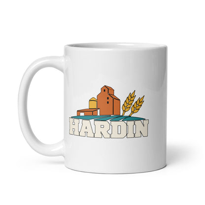 Hardin — white mug, 11 oz, left side, logo on both sides