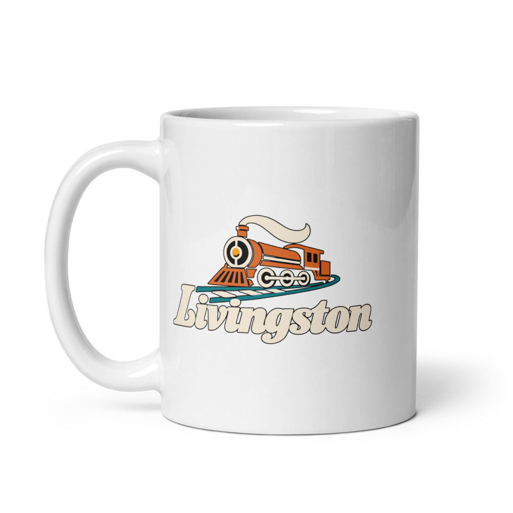 Livingston — white mug, 11 oz, left side, logo on both sides
