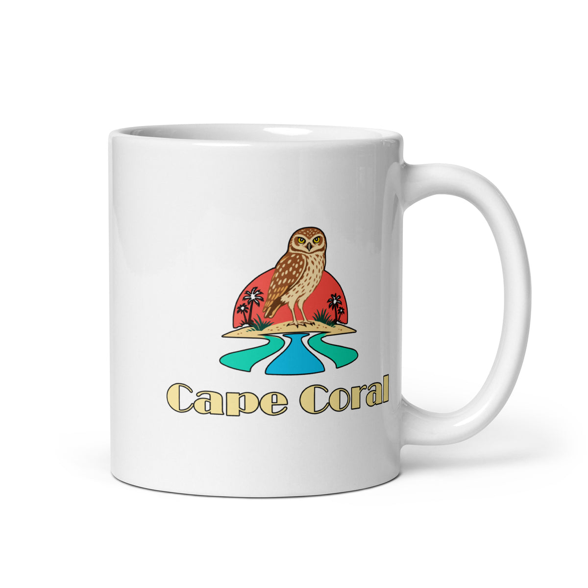 Cape Coral — White mug, 11 oz, right side, logo on both sides