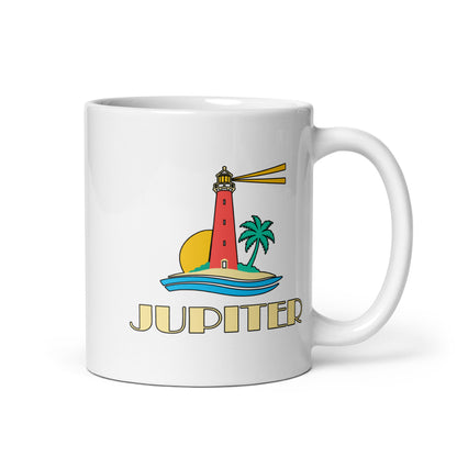 Jupiter — White mug, 11 oz, right side, logo on both sides