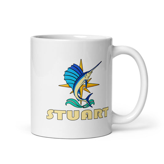 Stuart — White mug, 11 oz, right side, logo on both sides