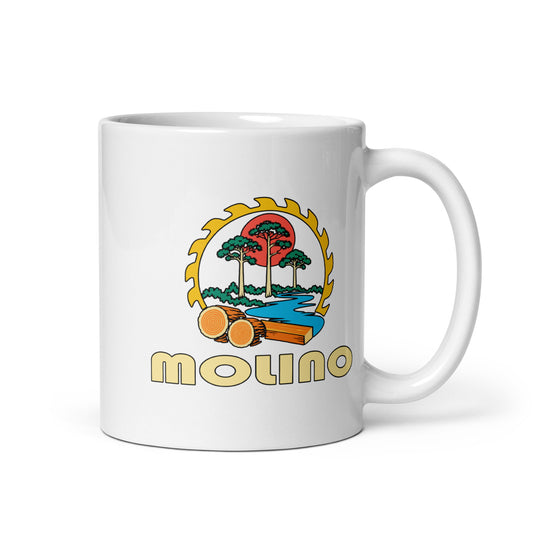 Molino — White mug, 11 oz, right side, logo on both sides