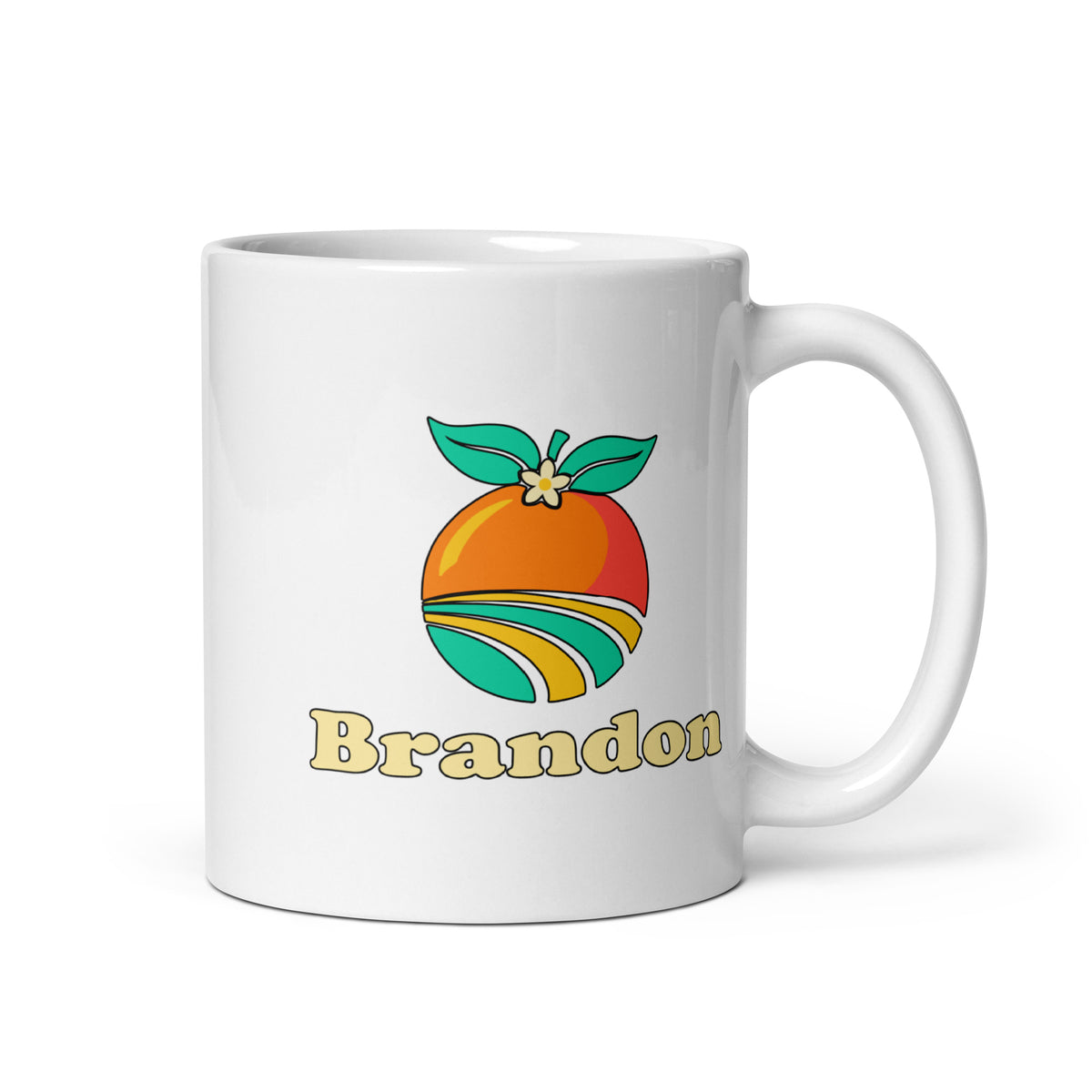 Brandon — White mug, 11 oz, right side, logo on both sides