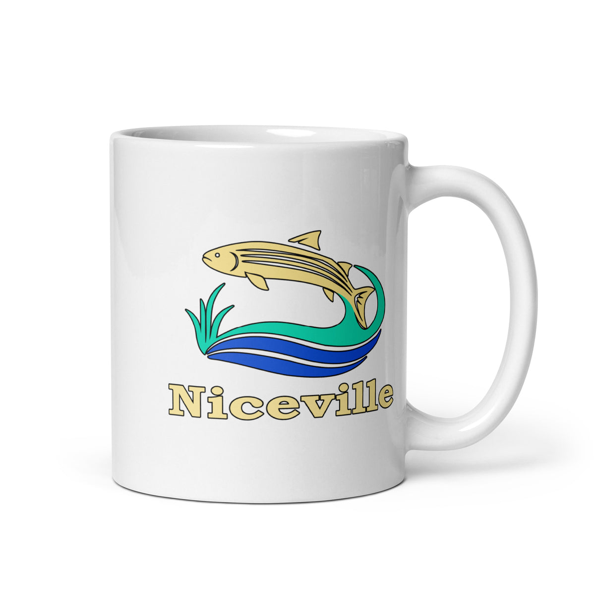 Niceville — White mug, 11 oz, right side, logo on both sides