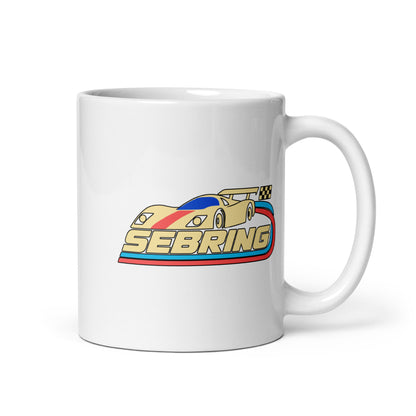 Sebring — White mug, 11 oz, right side, logo on both sides
