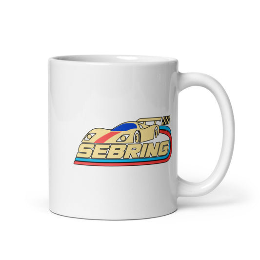 Sebring — White mug, 11 oz, right side, logo on both sides