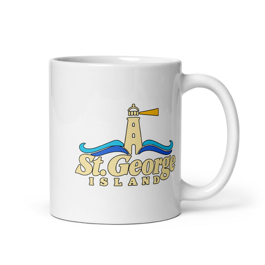 St. George Island — White mug, 11 oz, right side, logo on both sides