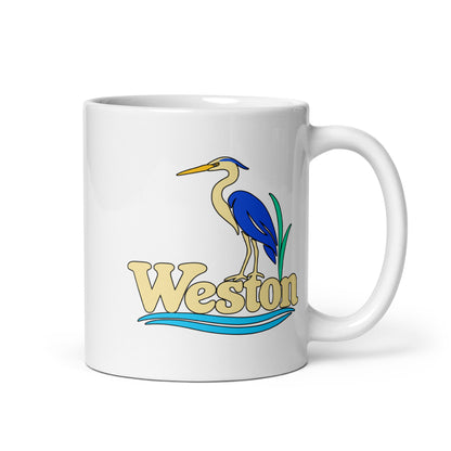 Weston — White mug, 11 oz, right side, logo on both sides