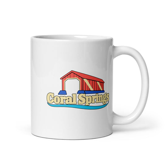 Coral Springs — White mug, 11 oz, right side, logo on both sides