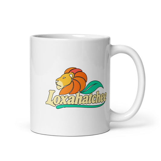 Loxahatchee — White mug, 11 oz, right side, logo on both sides