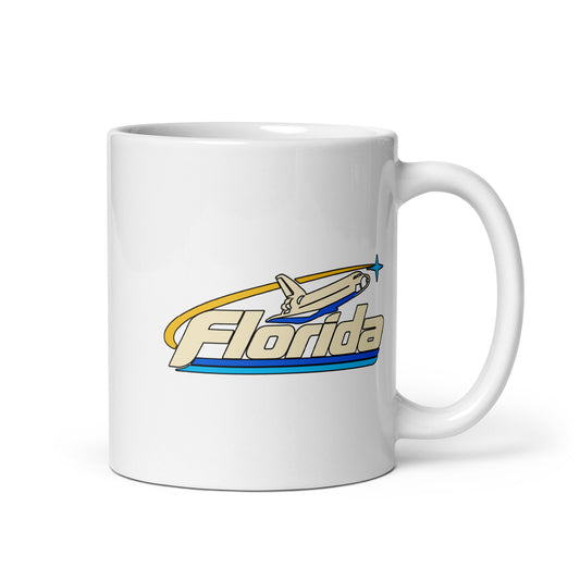 Florida Space Shuttle — White mug, 11 oz, right side, logo on both sides