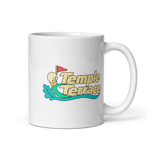 Temple Terrace — White mug, 11 oz, right side, logo on both sides